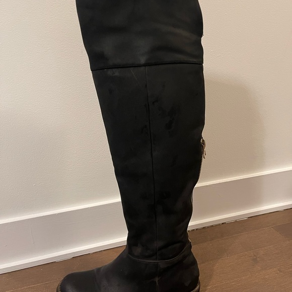 STEVE MADDEN Tall Black Suede Boots - Picture 4 of 5